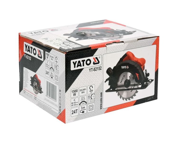 Пила дисковая YATO YT-82152, 1500 Вт, диск 185х20 мм фото
