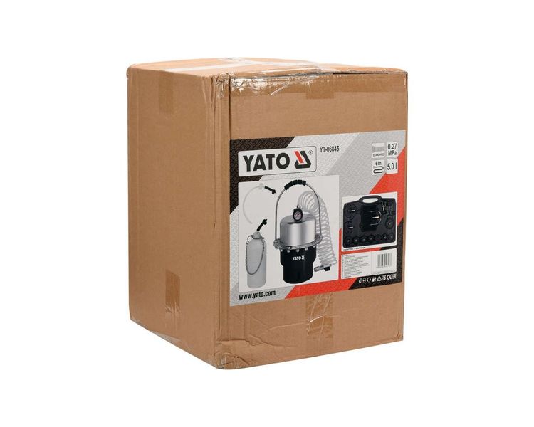 Комплект для заміни гальмівної рідини YATO YT-06845, 5 л, шланг 6 м фото