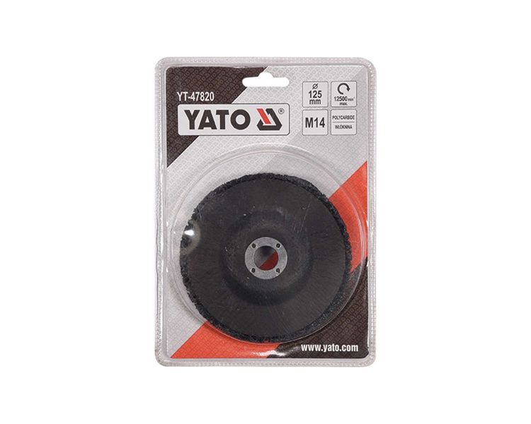 Диск зачисний по металу для КШМ нетканий YATO YT-47820, 125 мм, М14 фото