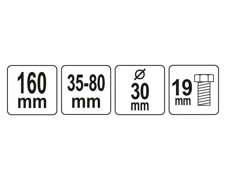 Знімач шарових опор YATO YT-06123, Ø 30 мм, 35-80 мм, М19, 160 мм фото
