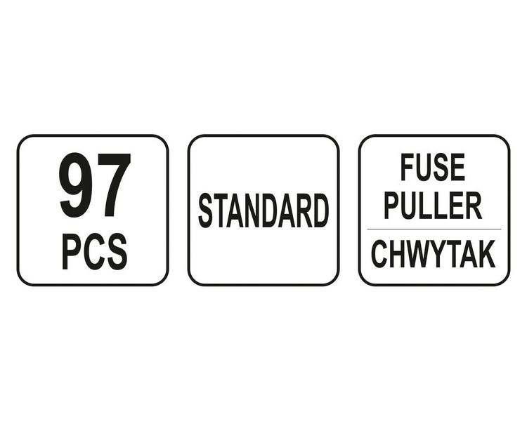 Запобіжники автомобільні стандартні YATO YT-83141, 96 шт + щипці фото