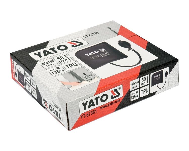 Подушка монтажна надувна до 135 кг YATO YT-67381, до 50 мм, 165х150 мм фото