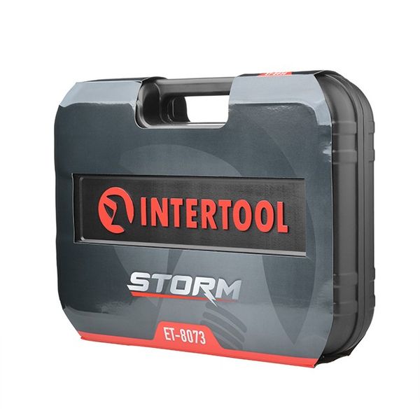 Набір інструментів INTERTOOL ET-8073, 1/2"-1/4", М4-27 мм, 73 од, Cr-V фото