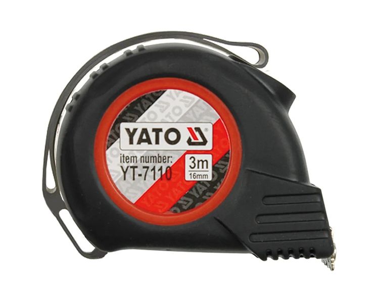 Рулетка 3 м прогумована з магнітом YATO YT-7110, 16 мм фото