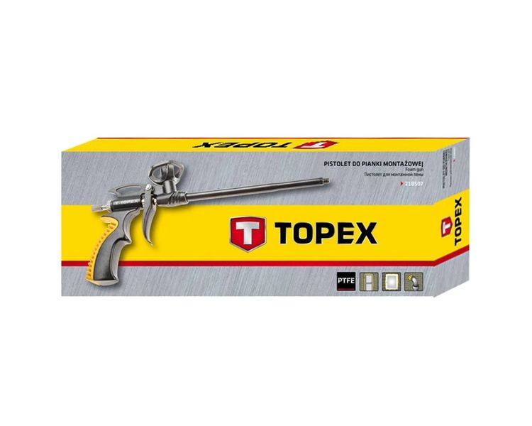 Пістолет для монтажної піни з тефлоновим покриттям TOPEX 21B507, 344 мм фото