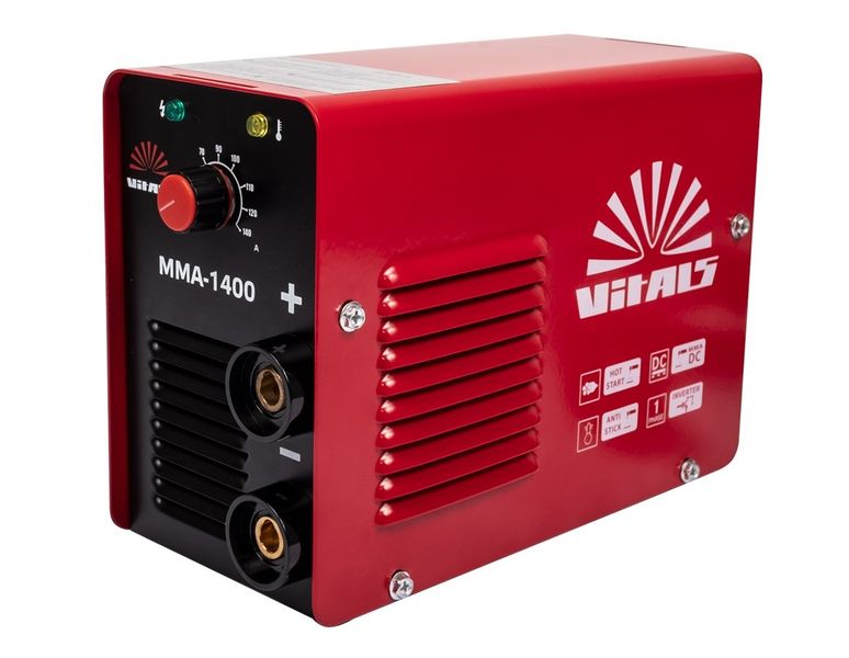 Інвертор зварювальний Vitals MMA-1400, 4.95 кВт, 140 А, 1.6-4.0 мм фото