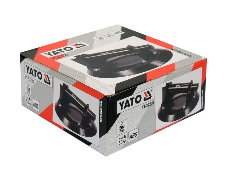 Присоска вакуумная с подкачкой YATO YT-37220, 204 мм, до 58 кг фото