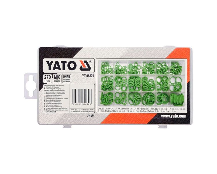 Кольца уплотнительные YATO YT-06879 разных размеров, набор 270 шт фото