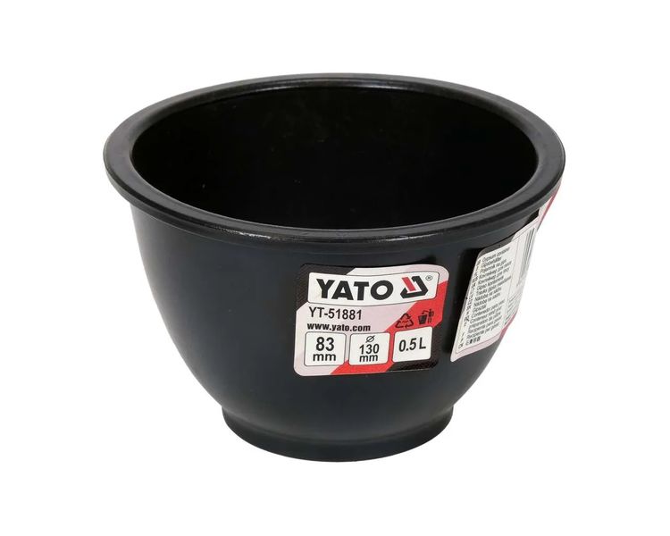 Емкость строительная резиновая эластичная 0.5 л YATO YT-51881, 130х83 мм фото