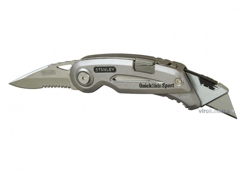 Нож складной STANLEY с двумя лезвиями "QuickSlide Sport Utility Knife" 120 мм фото