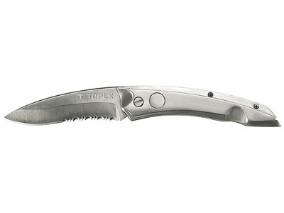 Нож карманный цельнометаллический TOPEX 98Z110, лезвие 8 см из нержавеющей стали фото