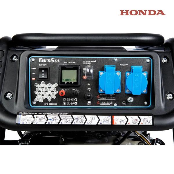 EnerSol EPG-3200SEH генератор бензиновий 3.2 кВт з двигуном Honda, на колесах фото