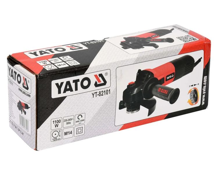 КШМ с регулировкой оборотов 125 мм YATO YT-82101, 1100 Вт, 12 000 об/мин фото