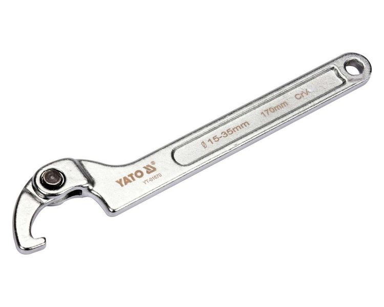 Ключ шарнирный для круглых гаек YATO YT-01670, 15-35 мм, 170 мм фото