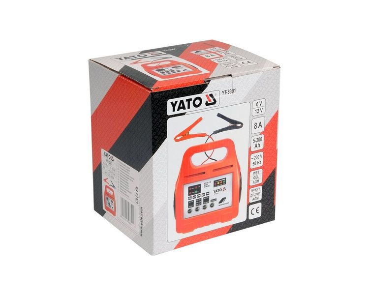 Зарядное устройство импульсное YATO YT-8301, 6-12В, 8А, 5-200Aч фото