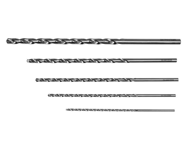 Набор длинных сверл по металлу YATO YT-39820, 3.0-8.0 мм, 5 шт, HSS 4341 фото