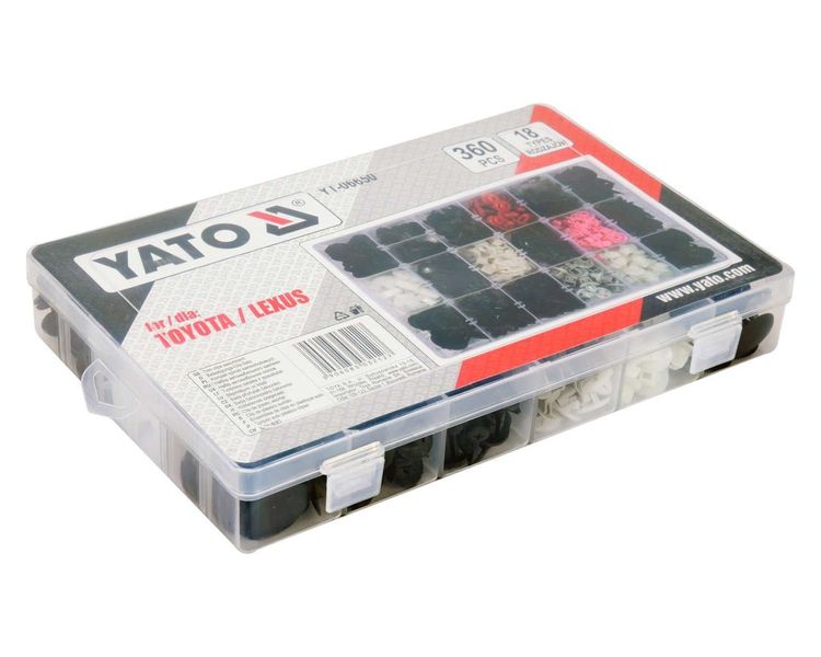 Кліпси для обшивки салону TOYOTA і LEXUS YATO YT-06650, 18 типів, 360 шт фото