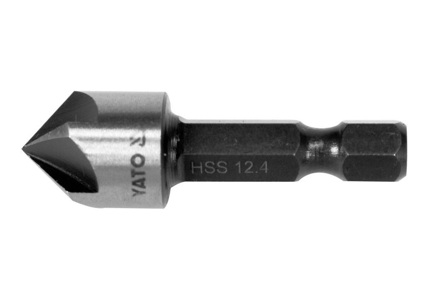 Зенківка по металу 90º YATO YT-44724, 12.4х40 мм, HEX 1/4" фото