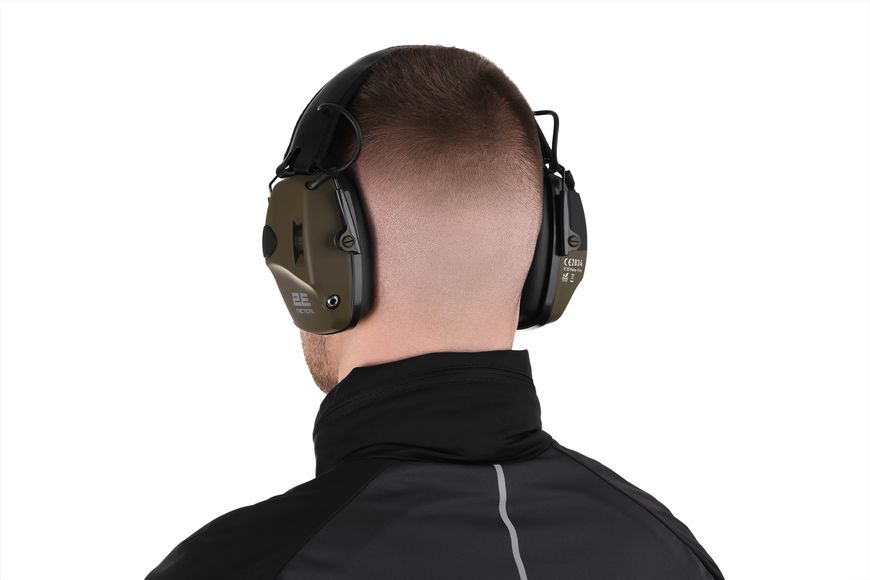 Навушники тактичні активні для захисту слуху 2E Pulse Pro Army Green TPE026ARGN, SNR 27 dB, NRR 22 dB, зелені фото