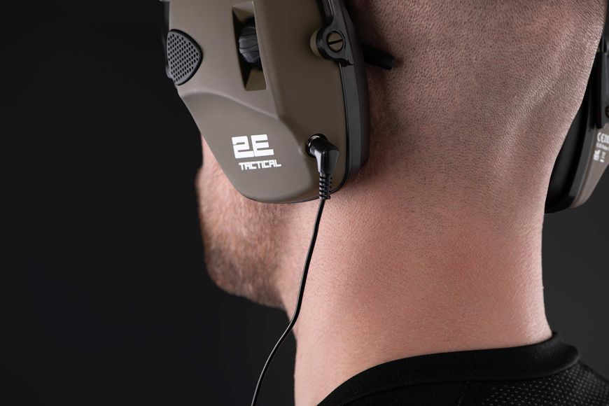 Наушники тактические активные для защиты слуха 2E Pulse Pro Army Green TPE026ARGN, SNR 27 dB, NRR 22 dB, зелені фото