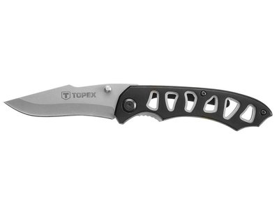 Нож туристический складной TOPEX 98Z107, лезвие 8 см, корпус алюминий, чехол фото