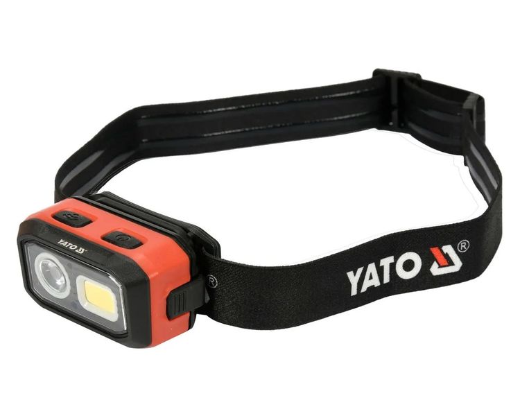 Ліхтар налобний з комбінованим живленням та датчиком руху YATO YT-08593, 500 Лм, 1.0 Аг фото