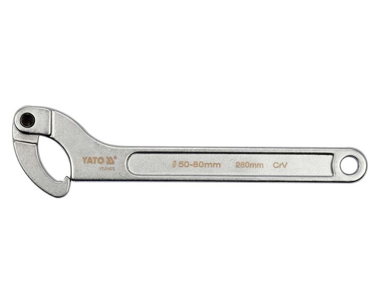 Ключ шарнирный для круглых гаек YATO YT-01672, 50-80 мм, 280 мм фото