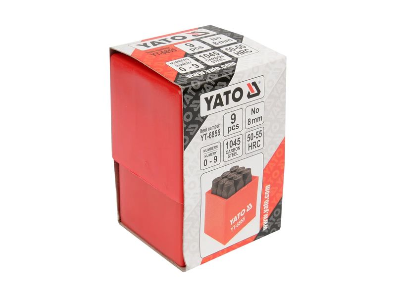 Штампи цифрові (трафарети) збільшені 9 шт YATO YT-6855, висота 8 мм фото