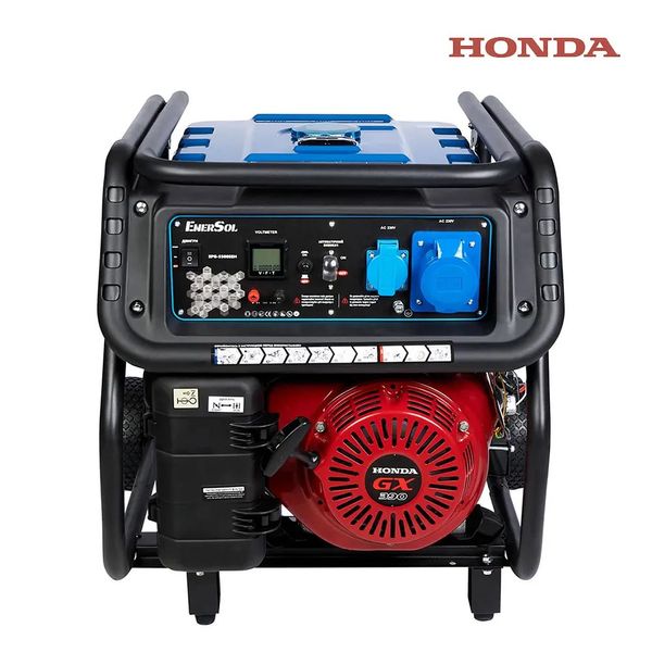 EnerSol EPG-5500SEH генератор бензиновий 5.5 кВт з двигуном Honda, електростартер, колеса, 89 кг фото