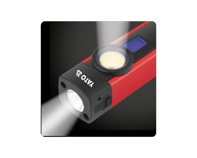 LED фонарик карманный аккумуляторный YATO YT-08580, 3.7В, 2Ач, 5Вт, 300 Лм фото