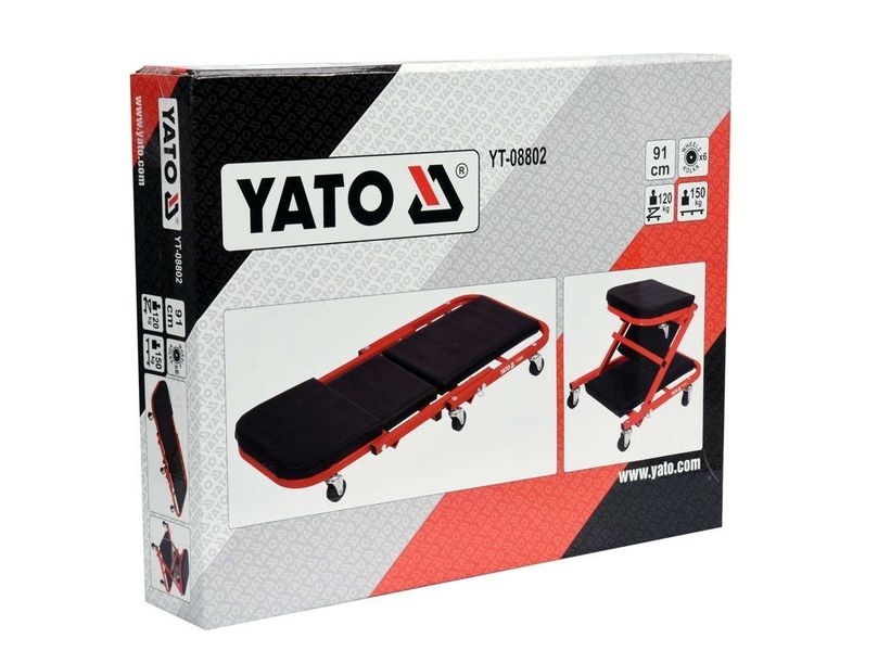 Лежак-сидіння наколесах YATO YT-08802, 91 см, до 150 кг фото