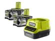 Комплект аккумулятор + зарядное устройство Ryobi One+ 2х5.0 Ач, 18В