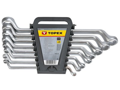 Набір гайкових накидних ключів 6-22 мм TOPEX 35D856, 8 шт. фото