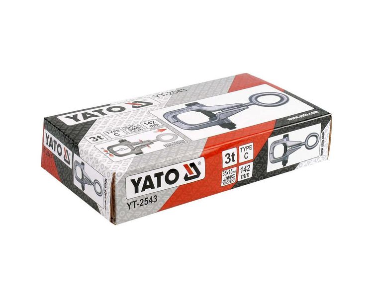 Затискач для листового металу YATO YT-2543, тип "С", 142 мм, до 16 мм фото