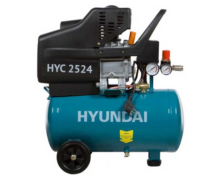 Компресор повітряний поршневий 24 л HYUNDAI HYC 2524, 1.8 кВт, 248 л/хв, 8 бар фото