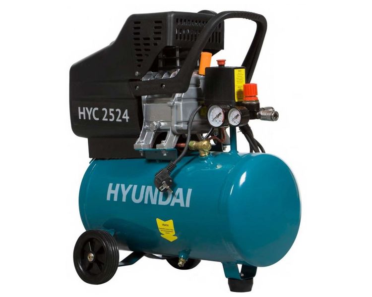 Компресор повітряний поршневий 24 л HYUNDAI HYC 2524, 1.8 кВт, 248 л/хв, 8 бар фото