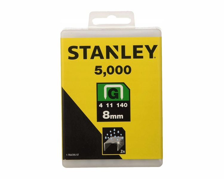 Скоби для степлера тип "G" STANLEY "Heavy Duty", висота 8 мм, 10.6х1.2 мм, 5000 шт фото