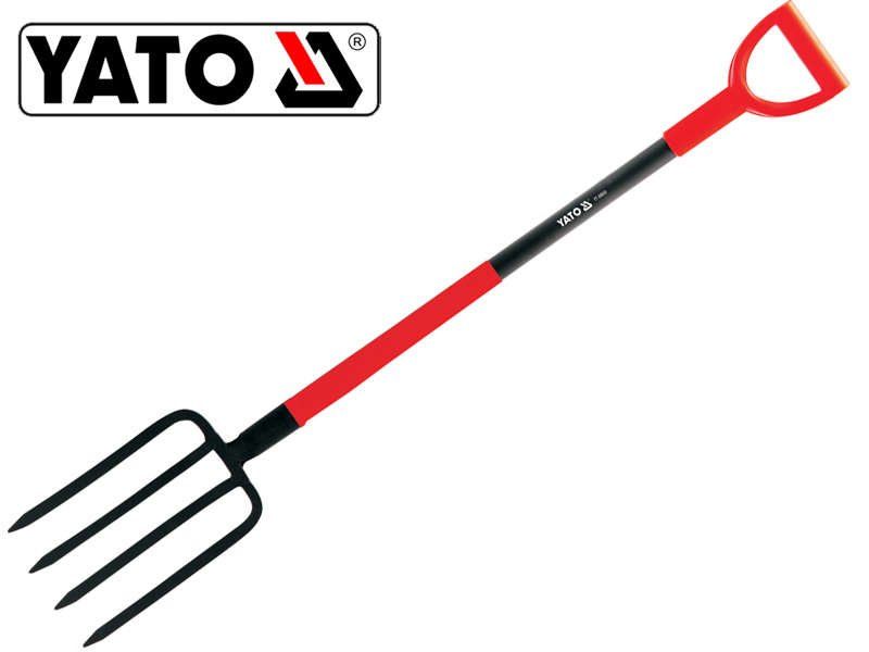 Вила садибні YATO YT-86805, 18х28 см, ручка метал, 120 см, 2.4 кг фото