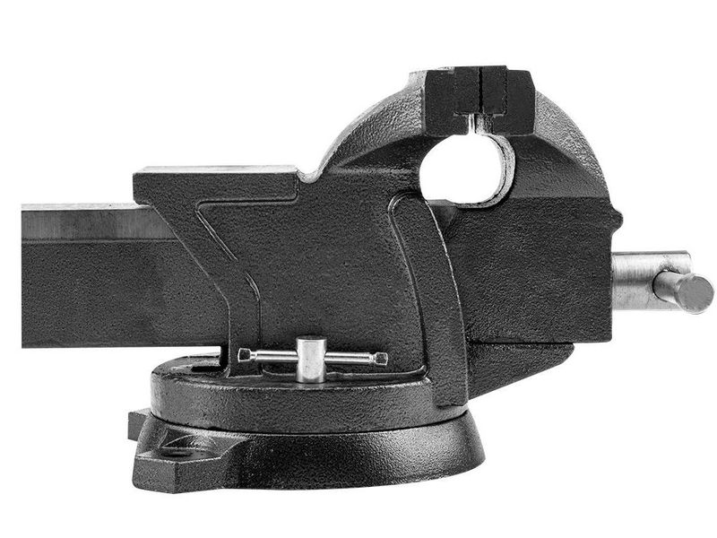 Тиски 100 мм чугунные поворотные TOPEX 07A210, раскрытие 75 мм, 4.6 кг фото