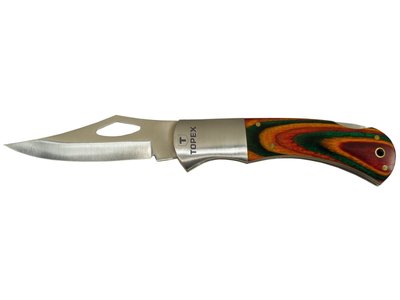 Нож складной карманный TOPEX 98Z017, лезвие 75 мм из нержавеющей стали фото
