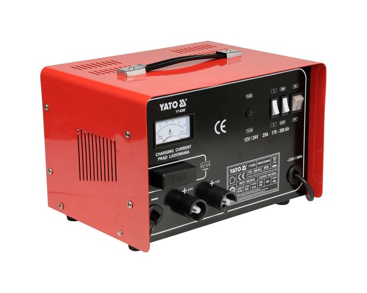 Зарядное устройство 12-24 В для грузовых автомобилей YATO YT-8305, 12/24В, 25 А, 170-350 Ач фото
