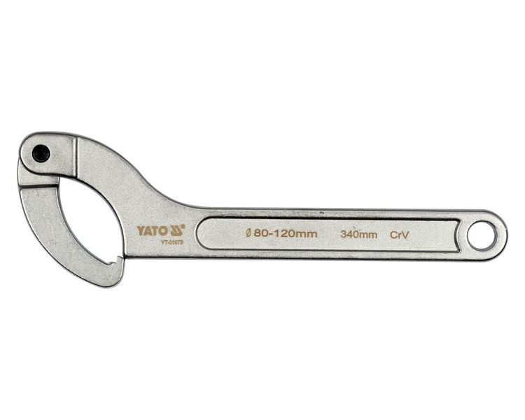 Ключ шарнирный для круглых гаек YATO YT-01673, 80-120 мм, 340 мм фото