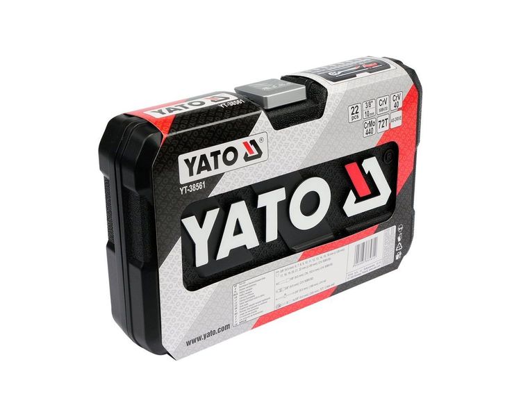 Набір головок торцевих YATO YT-38561, 3/8", М6-22 мм, 22 од фото