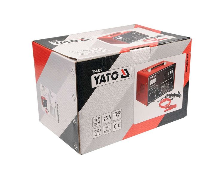 Зарядное устройство 12-24 В для грузовых автомобилей YATO YT-8305, 12/24В, 25 А, 170-350 Ач фото