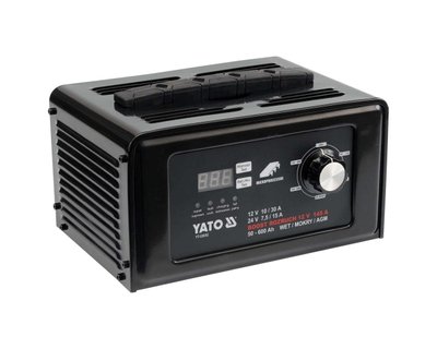 Пуско-зарядний пристрій YATO YT-83052, 12/24 В, пуск 145 А, зарядка 30 А, 50-600 Аг фото