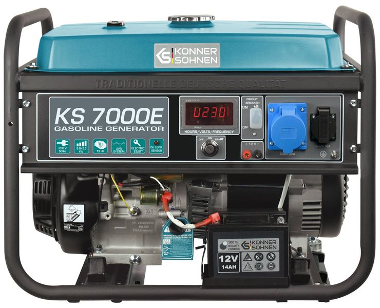 Könner & Söhnen KS 7000E бензиновий генератор 5.5 кВт, 389 см3, AVR, електростартер фото