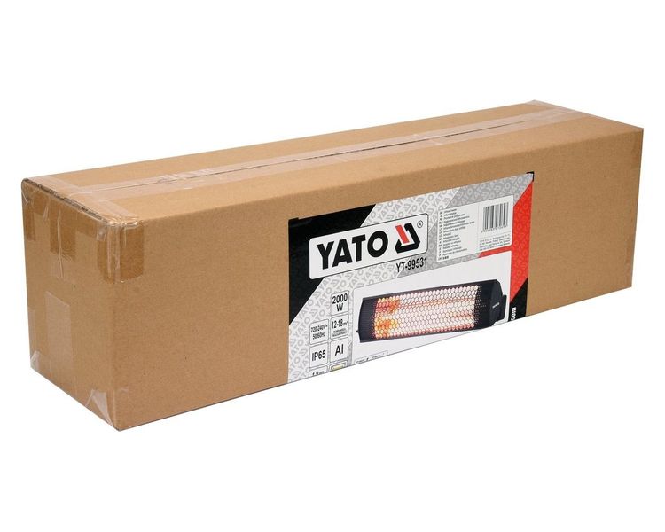 Інфрачервоний вологозахищений обігрівач YATO YT-99531, 2000 Вт, до 18 м2 фото