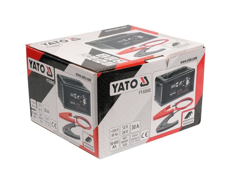 Пуско-зарядний пристрій YATO YT-83052, 12/24 В, пуск 145 А, зарядка 30 А, 50-600 Аг фото