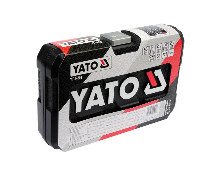 Набор инструментов YATO YT-14501, 1/4", М4-13 мм, 56 ед. фото