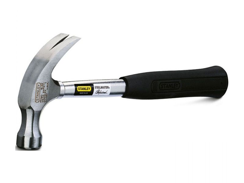 Столярный молоток 450 г STANLEY "Steelmaster Curve Claw" с металлической ручкой 337 мм фото